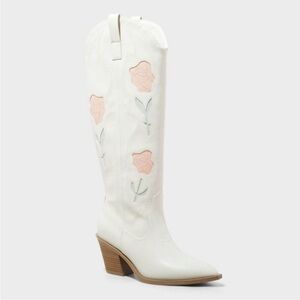 Universal Thread - Women's Dixie Bone Floral Western Cowboy Boots Off-White NWT